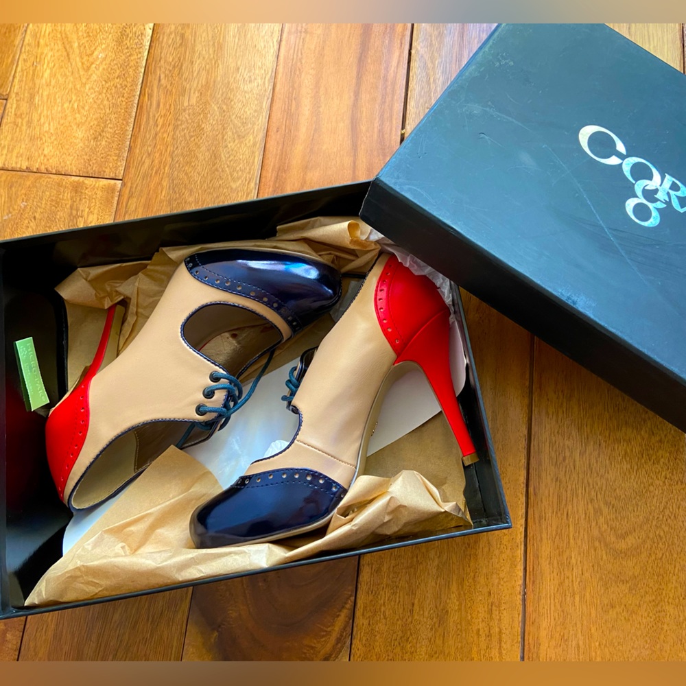 Coral8 Bell high heel pumps -  navy, red and sand size 6M